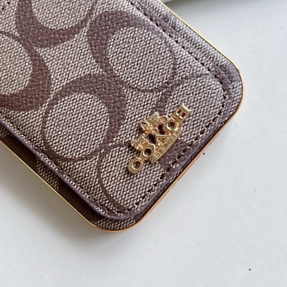 Coach iPhone Case With Card Holder Coffee -KB241651