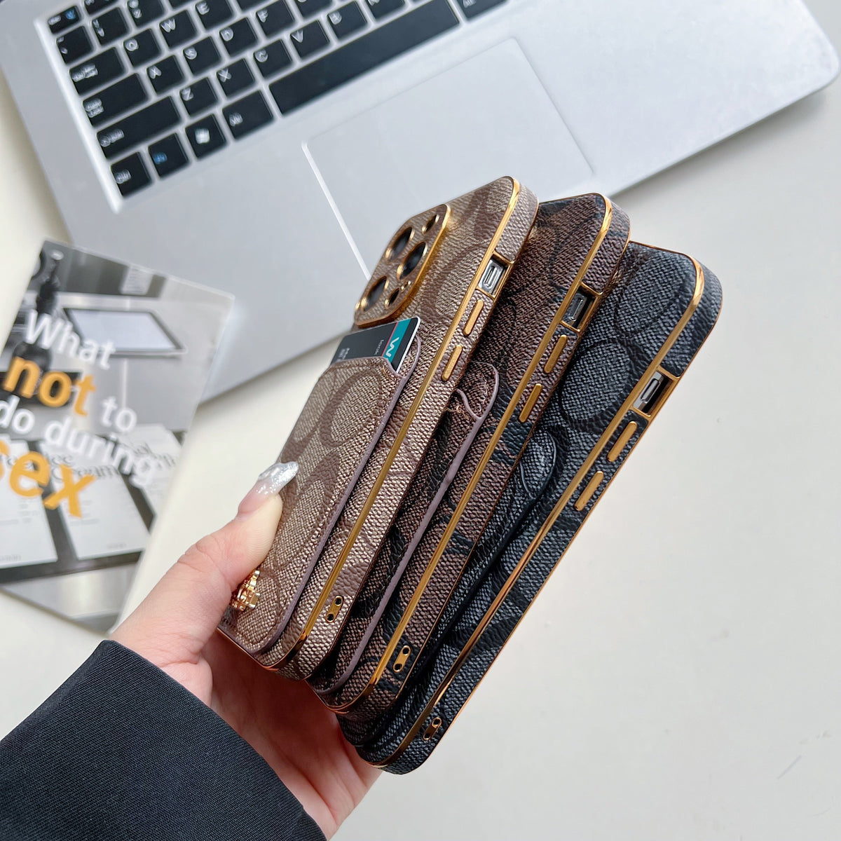 Coach iPhone Case With Card Holder Black -KB241651