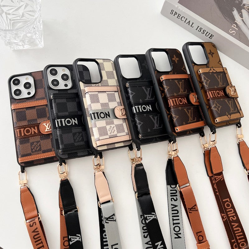 Lou Card Bag Chain Black & White iPhone Case