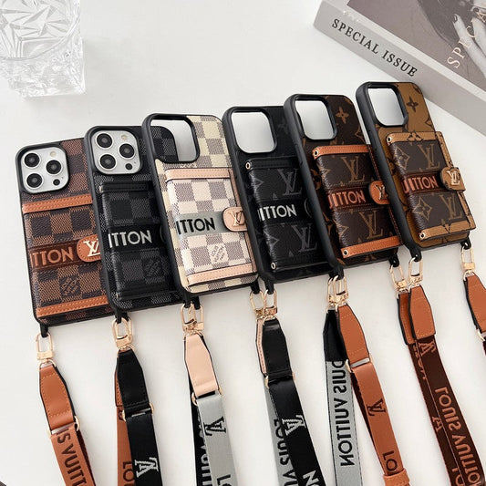 Lou Card Bag Chain Black & White iPhone Case