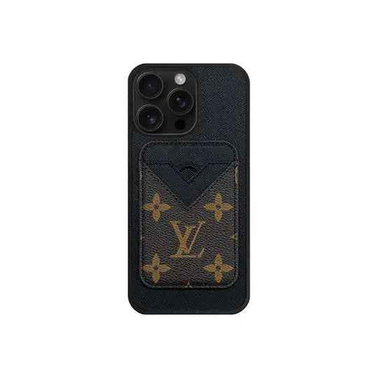 Louis Vuitton iPhone Set Magsafe Cardholder Orange LV Monogram Black with Case