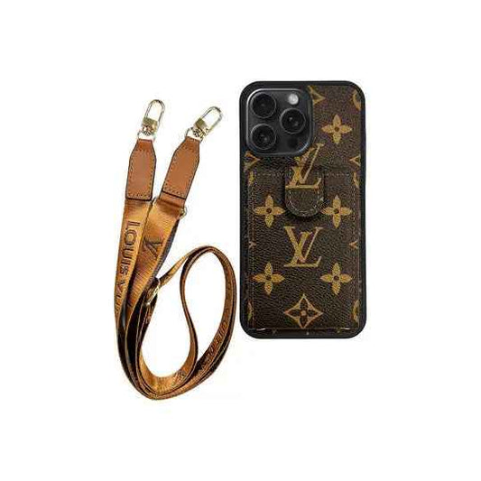 Louis Vuitton Brown Monogram Cardholder Lanyard for iPhone 12-17 Series