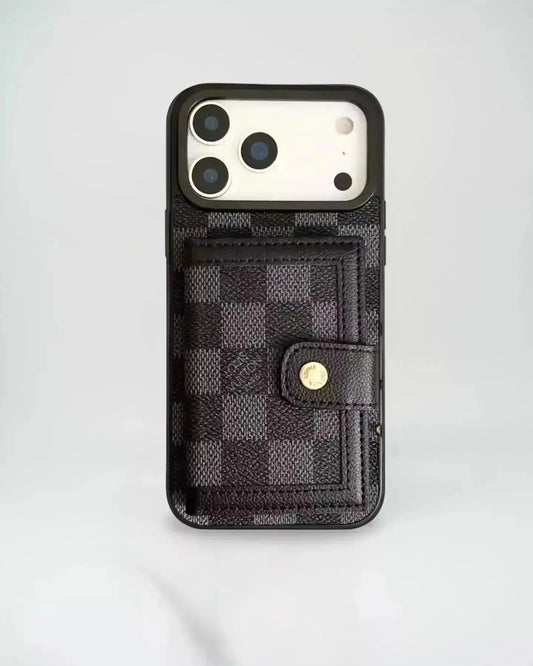 Louis Vuitton iPhone 17 Pro Max Case With Cardholder - checkered Damier Graphite canvas