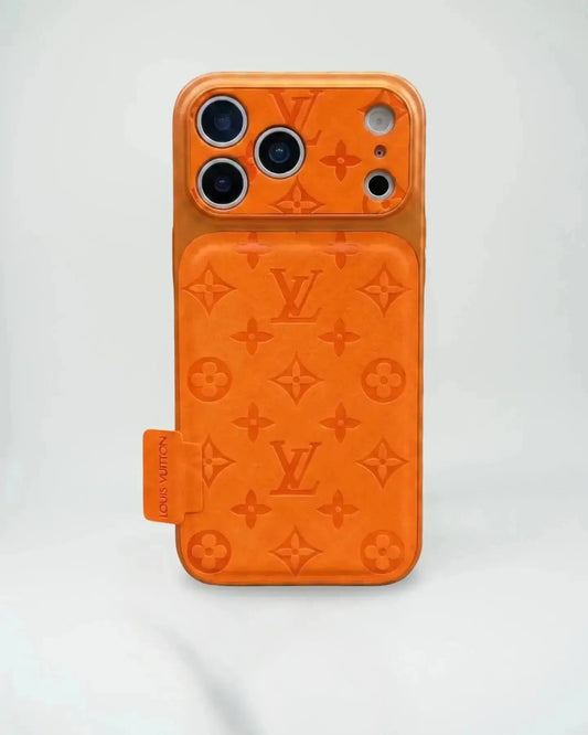 Orange Louis Vuitton iPhone 17 Pro Max Case - LV Classic Monogram
