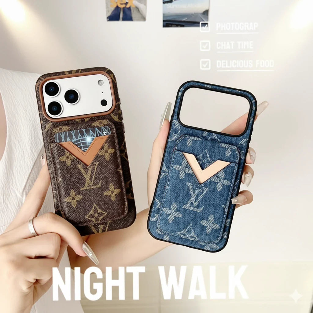 Monogram Denim Louis Vuitton iPhone 17 Pro Max Case with cardholder – Classic Monogram Luxury