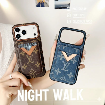 Dark Louis Vuitton iPhone 17 Pro Max Case with cardholder – Classic Monogram Luxury