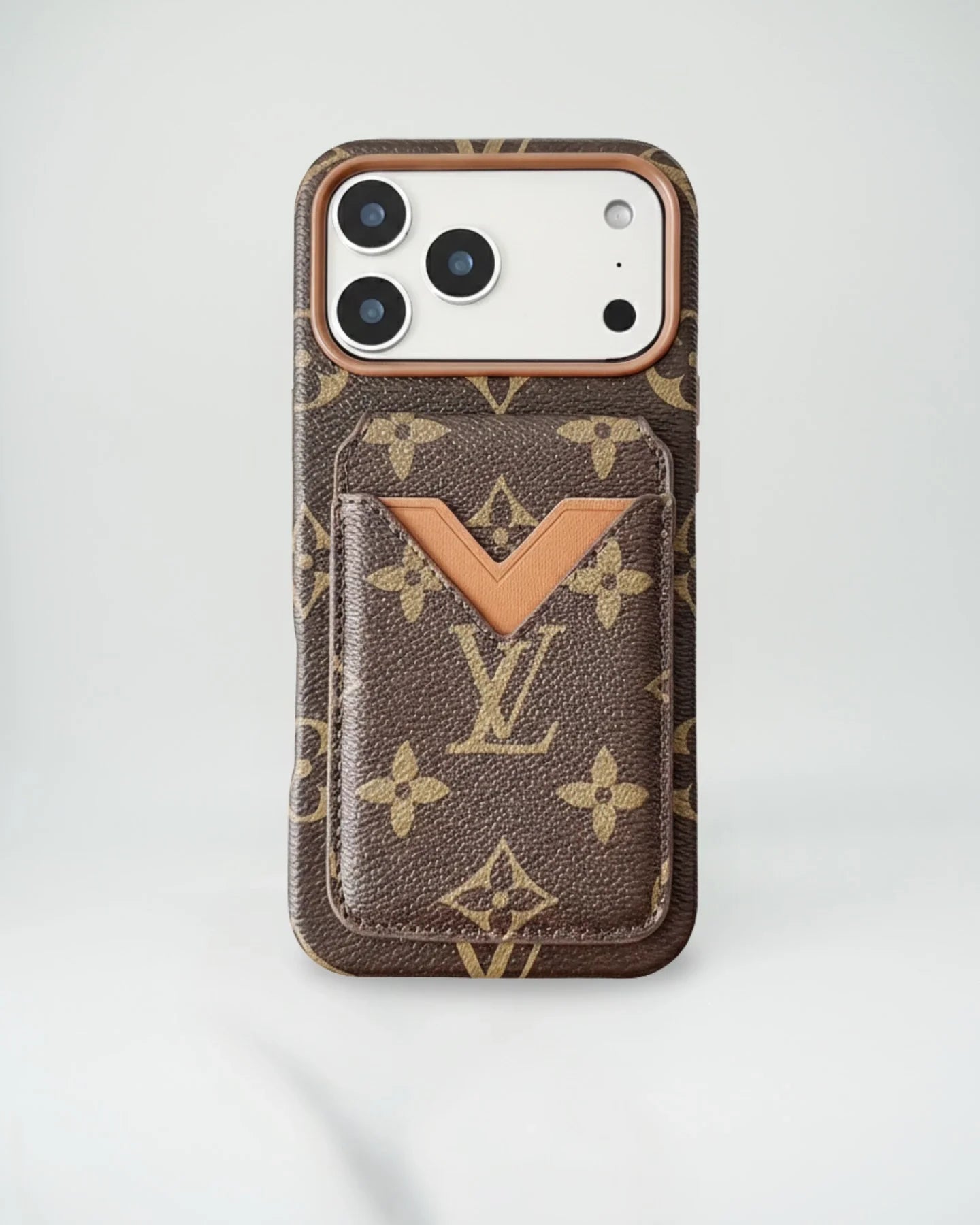 Dark Louis Vuitton iPhone 17 Pro Max Case with cardholder – Classic Monogram Luxury