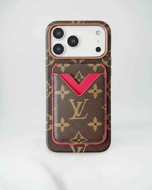 Dark Louis Vuitton iPhone 17 Pro Max Case with cardholder – Classic Monogram Luxury