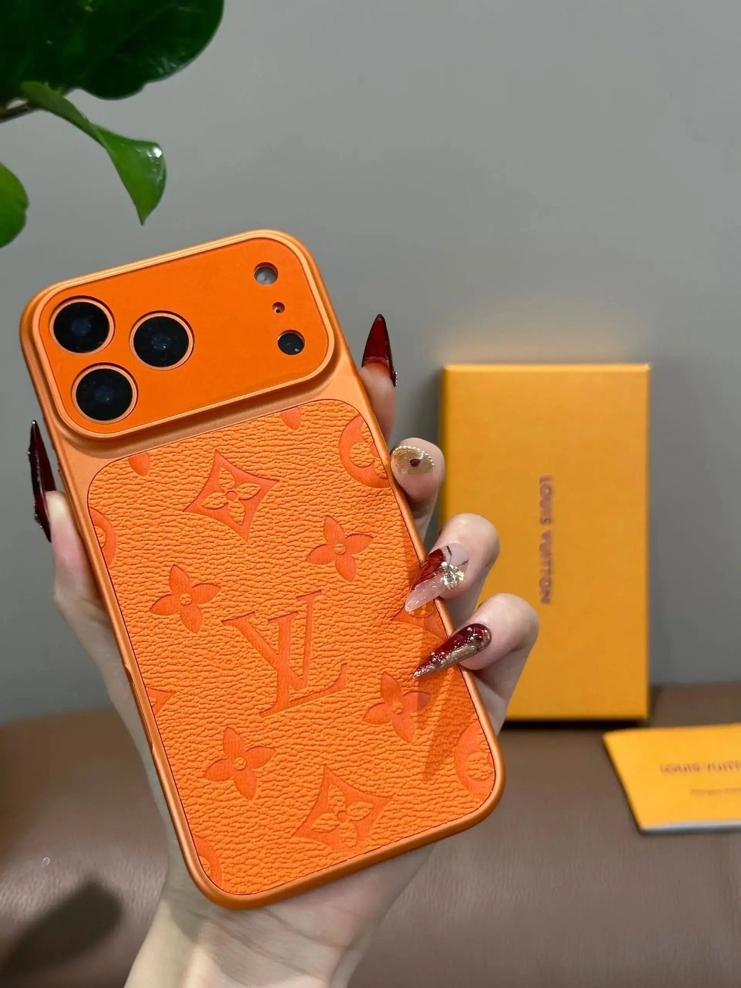 Orange Louis Vuitton iPhone 17 Pro Max Case – Luxury LV Monogram Case