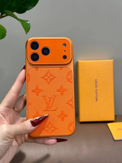 Orange Louis Vuitton iPhone 17 Pro Max Case – Luxury LV Monogram Case