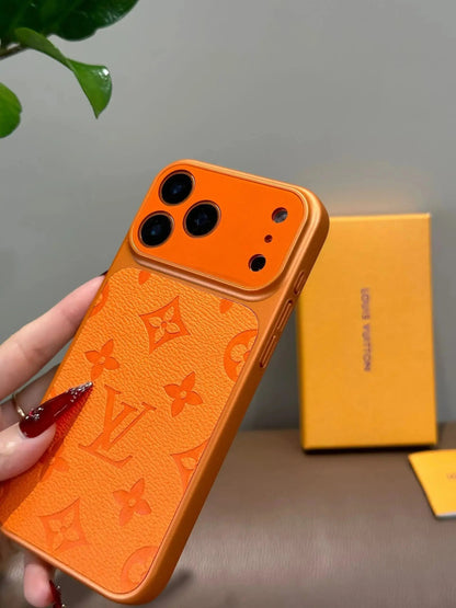 Orange Louis Vuitton iPhone 17 Pro Max Case – Luxury LV Monogram Case
