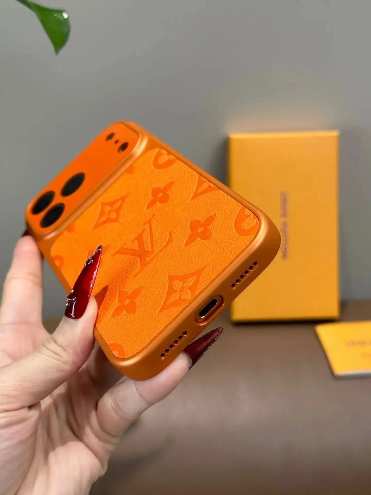 Orange Louis Vuitton iPhone 17 Pro Max Case – Luxury LV Monogram Case