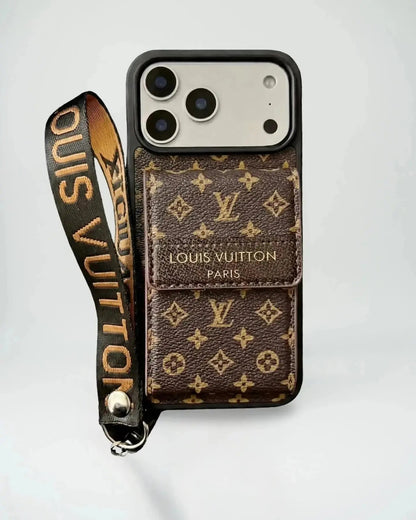 Louis Vuitton iPhone 17 Pro Max Case - LV Classic Small Monogram Wallet & Strap