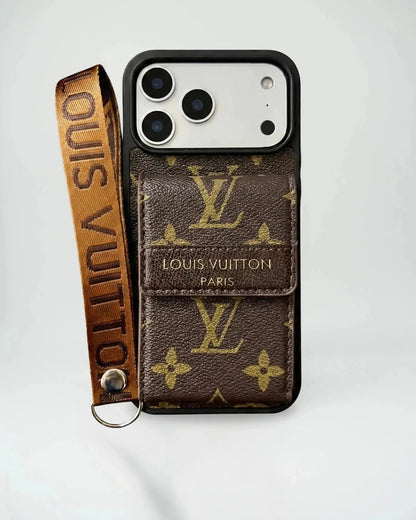 Louis Vuitton iPhone 17 Pro Max Case - LV Classic Small Monogram Wallet & Strap