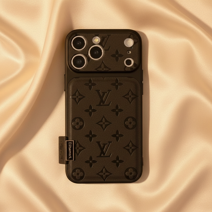 Louis Dark Signature iPhone Case – Luxury Black Monogram Designer Cover | dark monogram, LV inspired, slim TPU, premium luxury phone case | Elitesmark