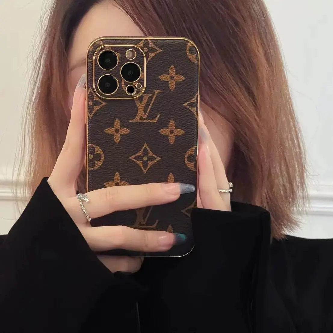 Louis Vuitton iPhone 17 Pro Max Case – Brown Monogram Leather Designer Cover