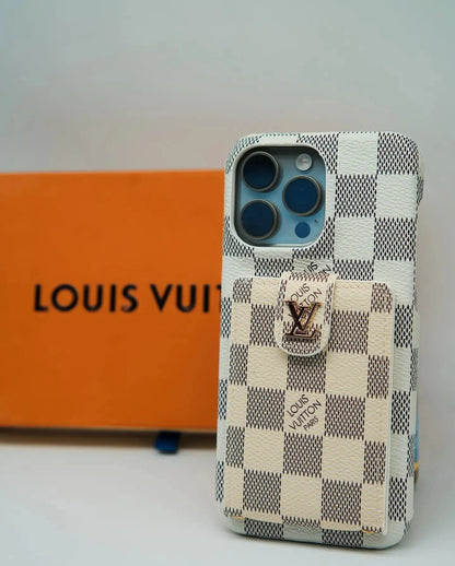 White Louis Vuitton iPhone 17 Pro Max Case Cardholder