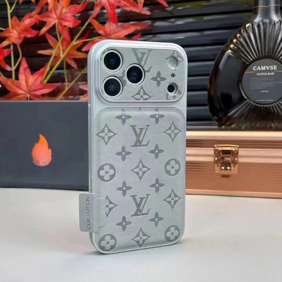 Gray Louis Vuitton iPhone 17 Pro Max Case - LV Eclipse Monogram