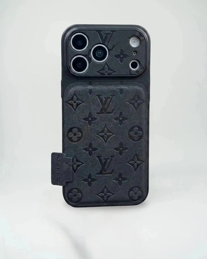 Gray Louis Vuitton iPhone 17 Pro Max Case - LV Eclipse Monogram