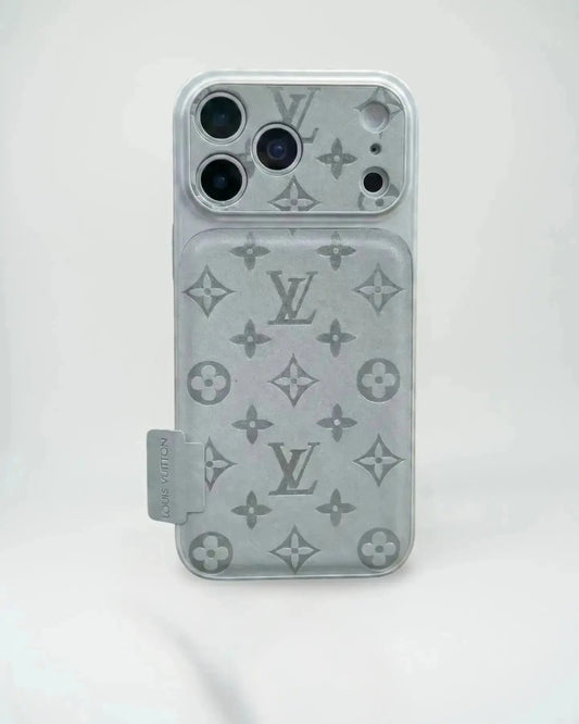 Gray Louis Vuitton iPhone 17 Pro Max Case - LV Eclipse Monogram