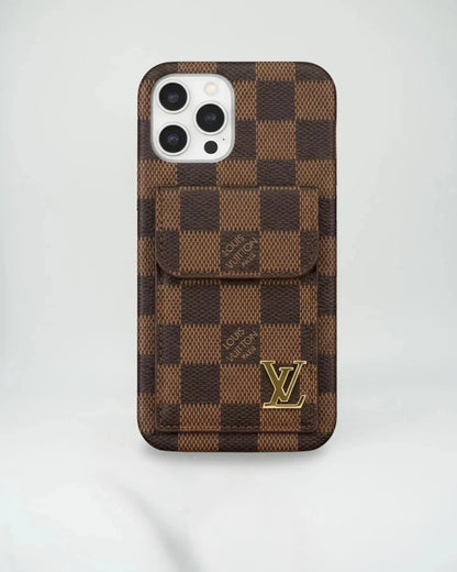 Louis Vuitton iPhone 17 Pro Max Case CardHolder - Brown Small Monogram