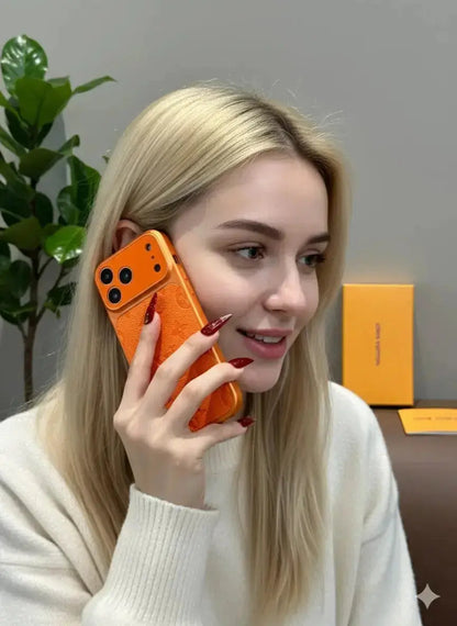 Orange Gucci iPhone 17 Pro Max Case – Luxury GG Monogram Case