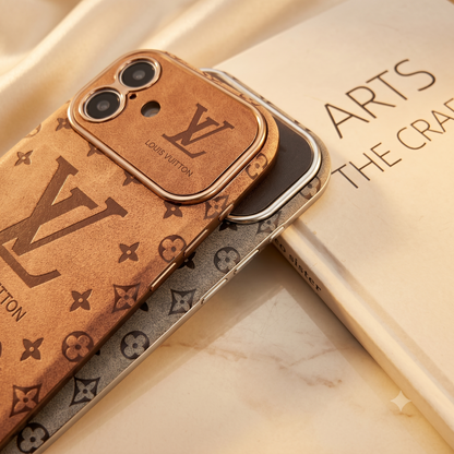 Louis Vuitton iPhone Case – Premium Leather Cover iPhone Case 17 Pro max | Black & Brown