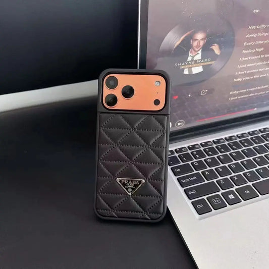 Prada Luxury Quilted Leather iPhone Case - Elitesmark