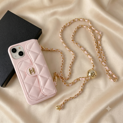 Chanel iPhone Case 17 Pro Max Quilted Leather Crossbody Wallet iPhone Case | iPhone 12–17 Series
