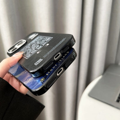Stone Black & Blue iPhone Case