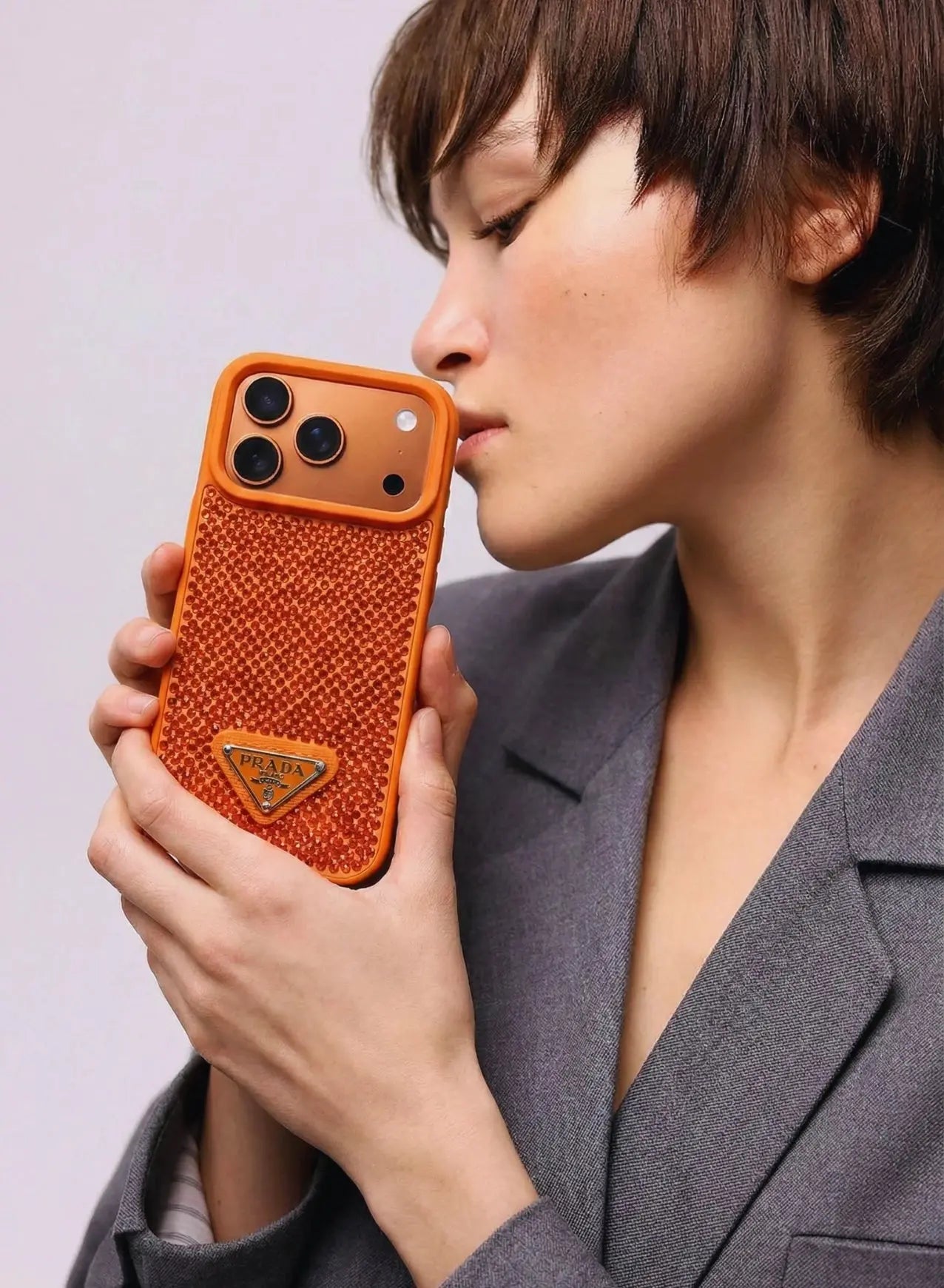 Grey Diamond Prada iPhone 17 Pro Max Case