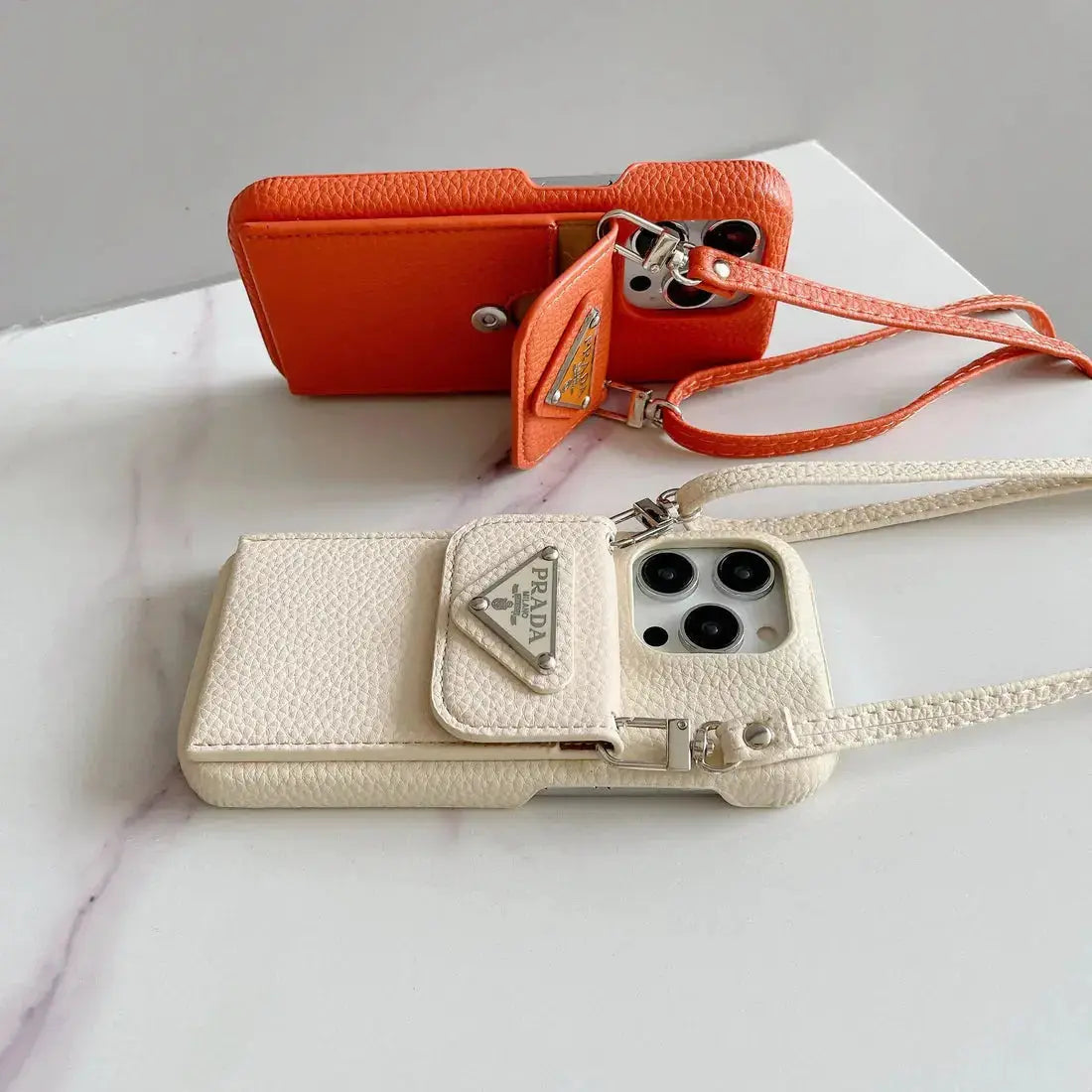 L'Ivoire Prada iPhone 17 Pro Max Case With Strap Crossbody