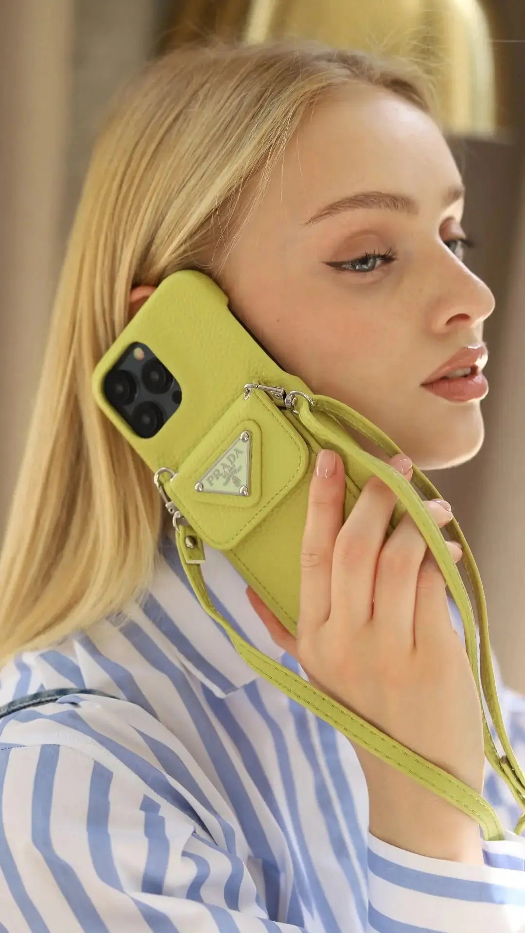 Le Citrine Prada iPhone 17 Pro Max Case With Strap Crossbody