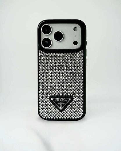 Grey Diamond Prada iPhone 17 Pro Max Case