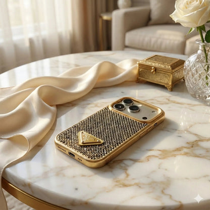 Grey Diamond Prada iPhone 17 Pro Max Case