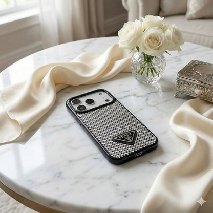 Grey Diamond Prada iPhone 17 Pro Max Case