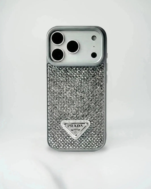Grey Diamond Prada iPhone 17 Pro Max Case