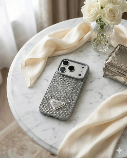 Grey Diamond Prada iPhone 17 Pro Max Case