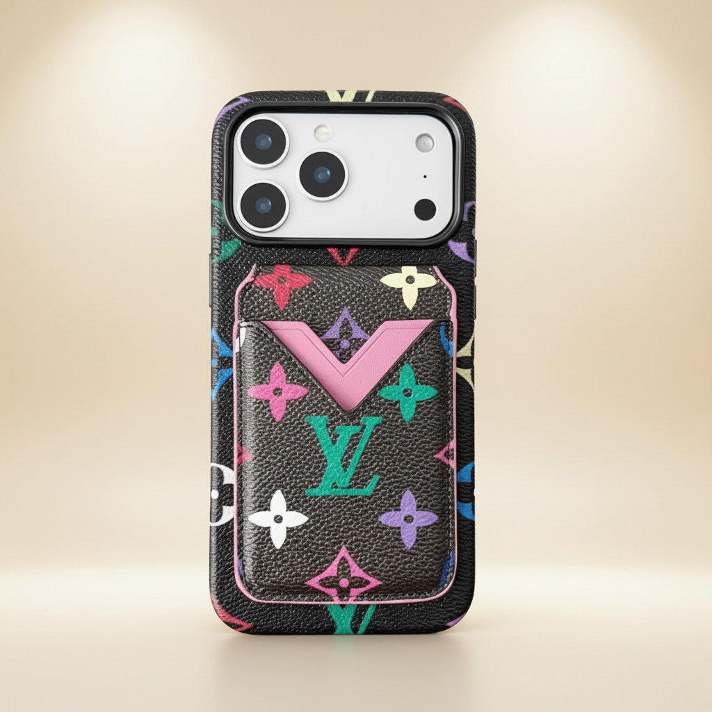 black Camel LV iPhone 17 Pro Max Case – Angle Shot | camel LV monogram, luxury phone case, Elitesmark | Elitesmark