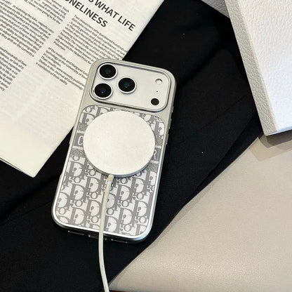 Christian Dior iPhone 17 Pro Max Magsafe Case – Luxury Dior Monogram iPhone Cover Gray