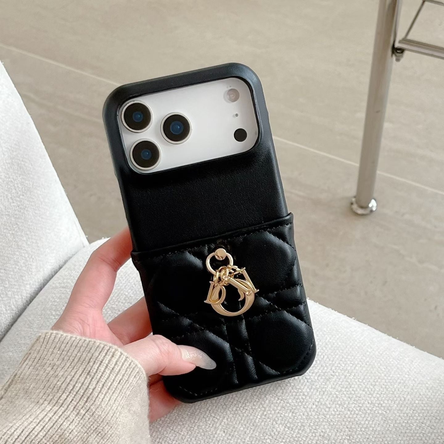 Lady Dior iPhone 17 Pro Max Case – Luxury Quilted Designer Phone Case Pink