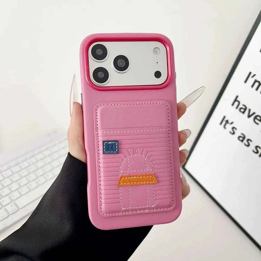 Rose Gold Hermès iPhone 17 Pro Max Case with Card Slot – Luxury Leather Hermes Phone Case