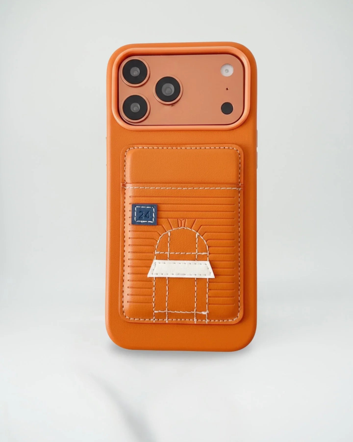 Rose Gold Hermès iPhone 17 Pro Max Case with Card Slot – Luxury Leather Hermes Phone Case