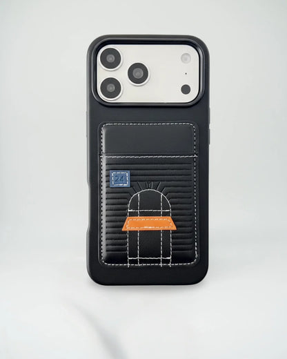 Orange Hermès iPhone 17 Pro Max Case with Card Slot – Luxury Leather Hermes Phone Case