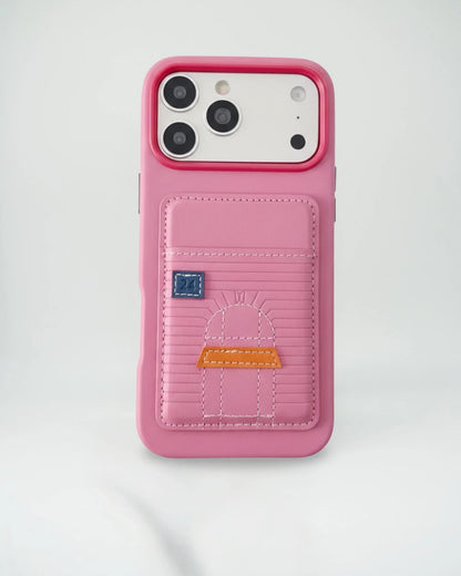 Pink Hermès iPhone 17 Pro Max Case with Card Slot – Luxury Leather Hermes Phone Case