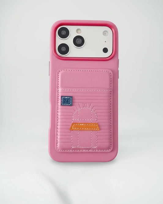 Pink Hermès iPhone 17 Pro Max Case with Card Slot – Luxury Leather Hermes Phone Case