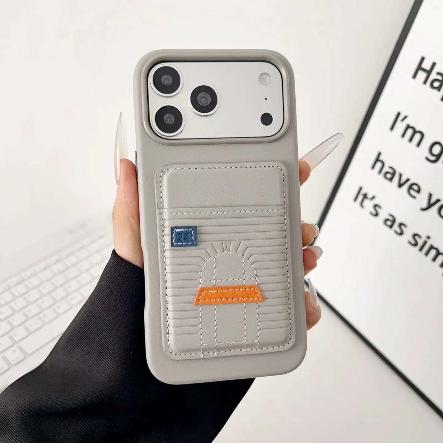 Orange Hermès iPhone 17 Pro Max Case with Card Slot – Luxury Leather Hermes Phone Case
