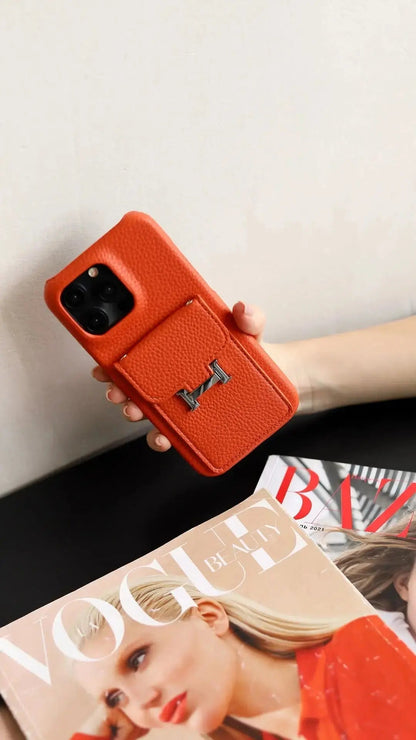L'Orange Hermès iPhone 17 Pro Max Case with Cardholder