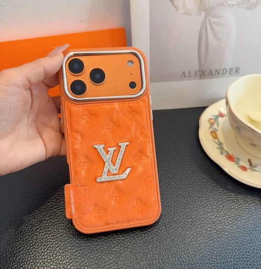 Louis Vuitton iPhone Case - LV Monogram Orange Case – Crystal Logo Edition