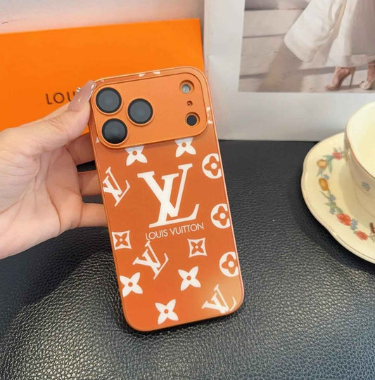 Louis Vuitton iPhone Case - LV Luxury Orange with Reinforced Camera Case for iPhone 13-17